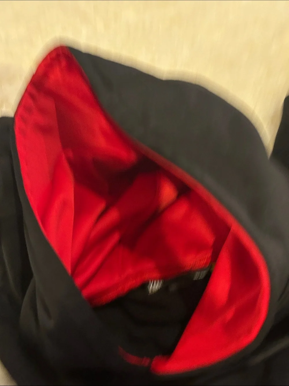 Under Armour Black Hoodie with Red Logo and Lined Hood